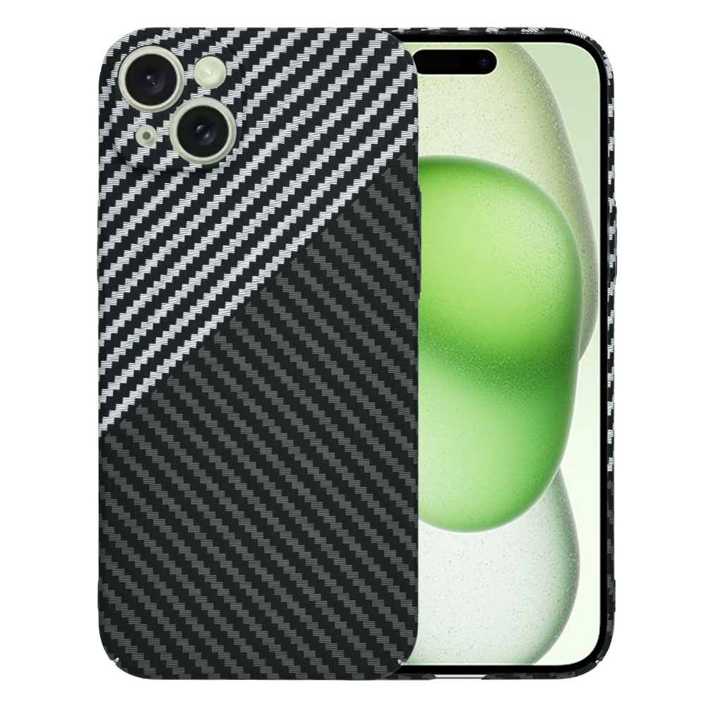 Калъф за iPhone 15 Plus - Techsuit Carbonite FiberShell - Stealth Сив