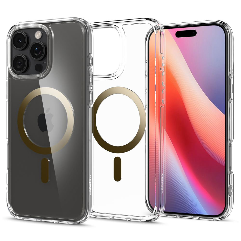 Калъф за iPhone 16 Pro Max - Spigen Ultra Hybrid MagSafe (ACS08001) - златен