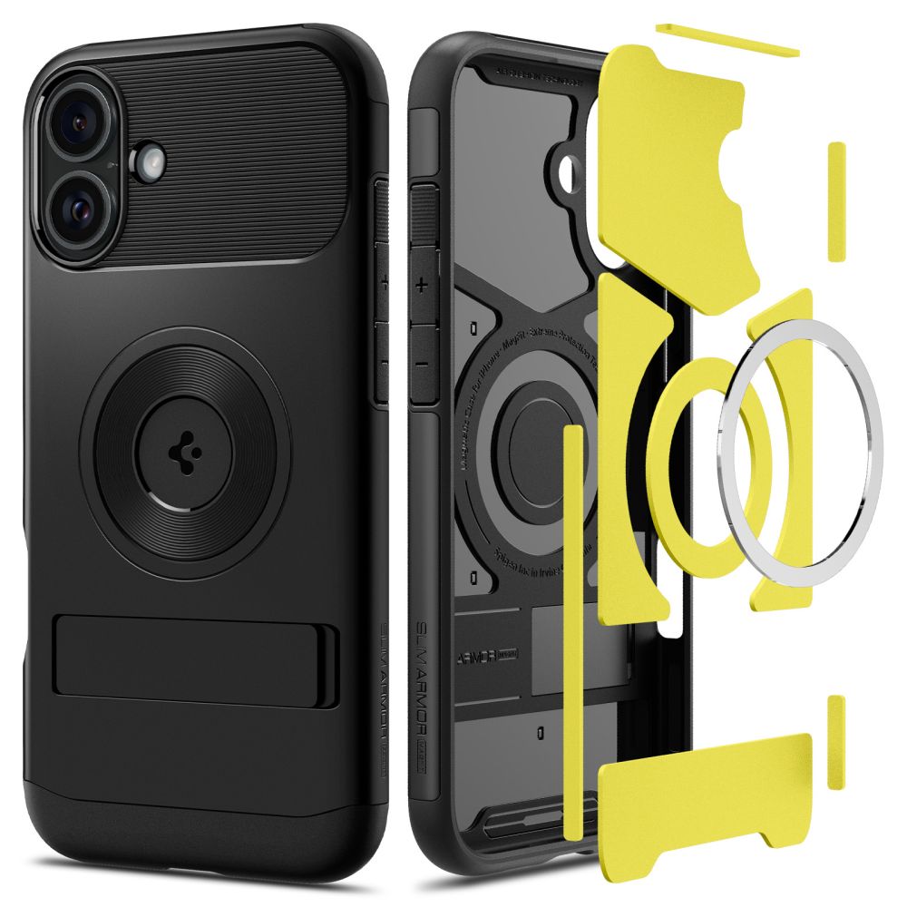 Калъф за iPhone 16 - Spigen Slim Armor MagSafe (ACS08227) - Черен