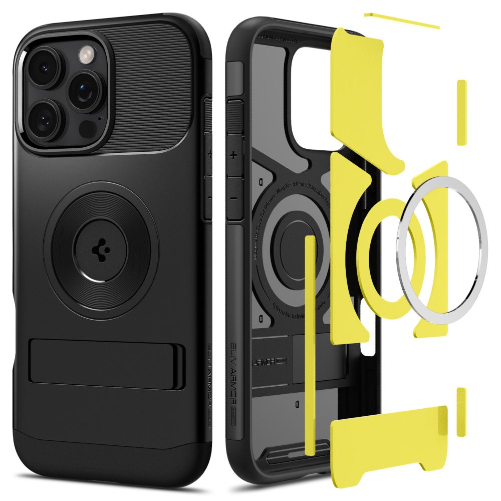 Калъф за iPhone 16 Pro - Spigen Slim Armor MagSafe (ACS08164) - Черен