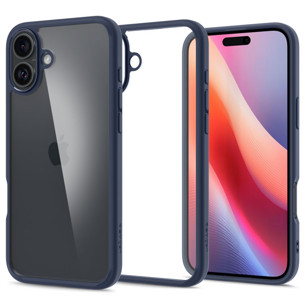 Калъф за iPhone 16 - Spigen Ultra Hybrid (ACS08202) - Тъмносин Син