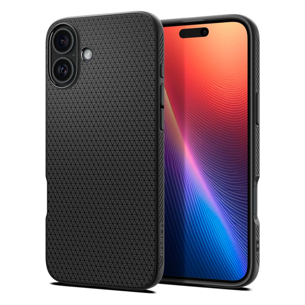 Калъф за iPhone 16 Plus - Spigen Liquid Air (ACS08066) - Черен мат