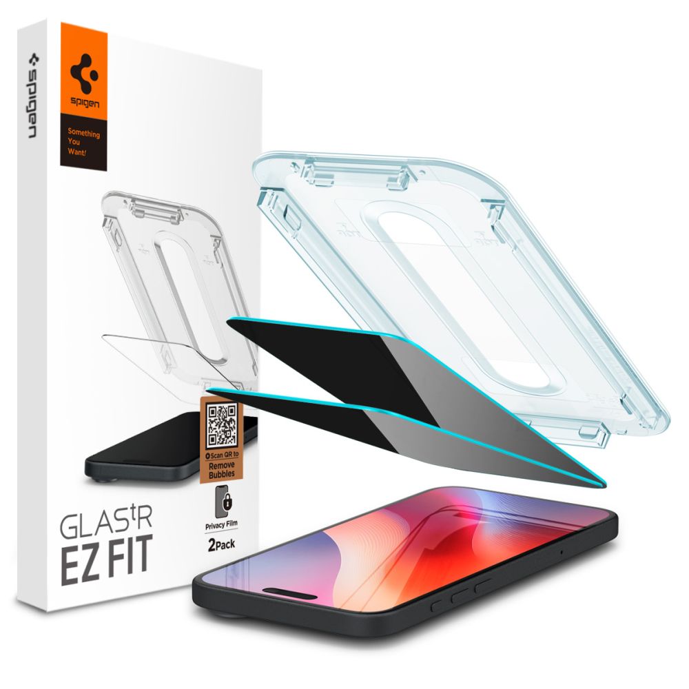 Калъф за iPhone 16 Pro / iPhone 17 / iPhone 17 Pro (комплект 2) - Spigen Glas.tR EZ FIT (AGL07929) - Поверителност
