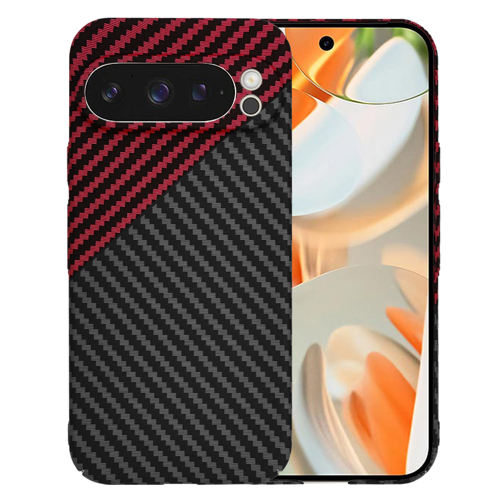 Калъф за Google Pixel 9 Pro - Techsuit Carbonite FiberShell - Червен Vortex