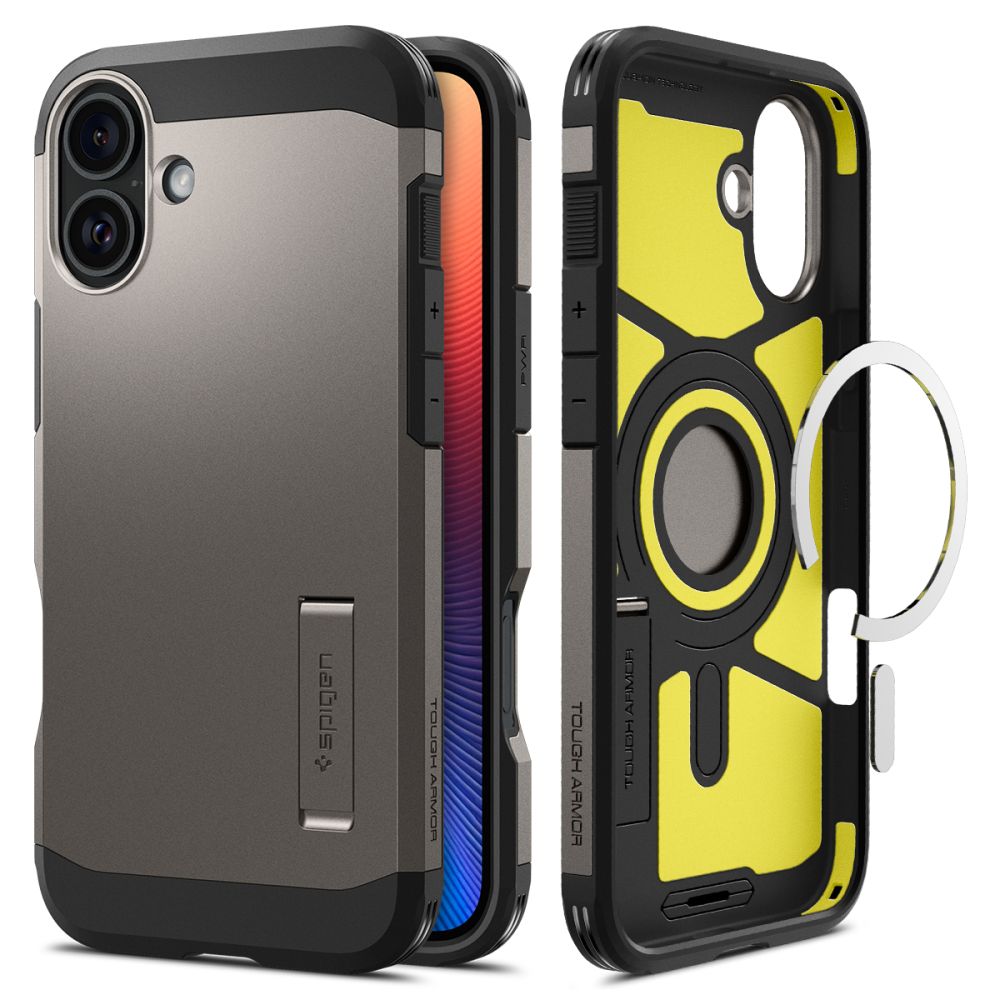 Калъф за iPhone 16 - Spigen Tough Armor MagSafe (ACS08215) - Gunmetal