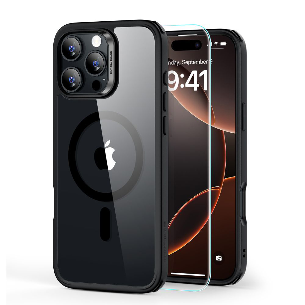 Калъф за iPhone 16 Pro + калъф - ESR Classic Hybrid HaloLock - прозрачен / черен