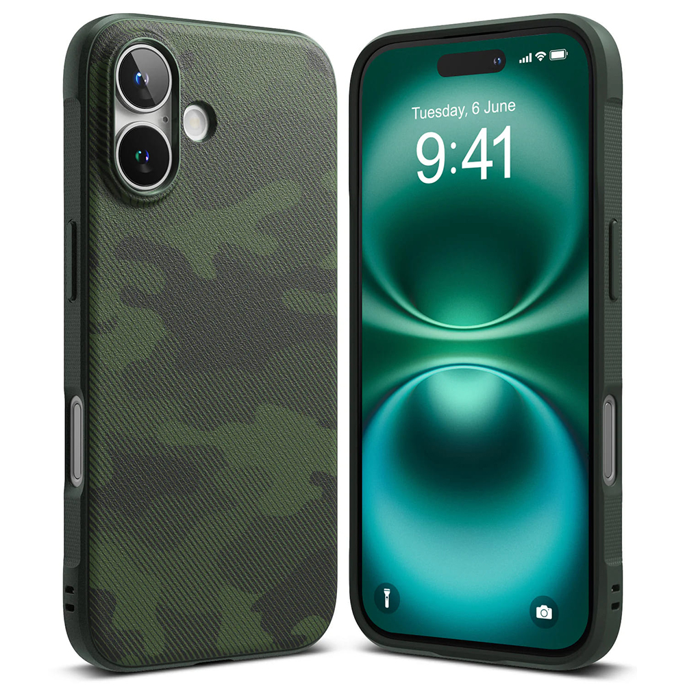 Калъф за iPhone 16 Plus - Ringke Onyx Design - Camo Зелен