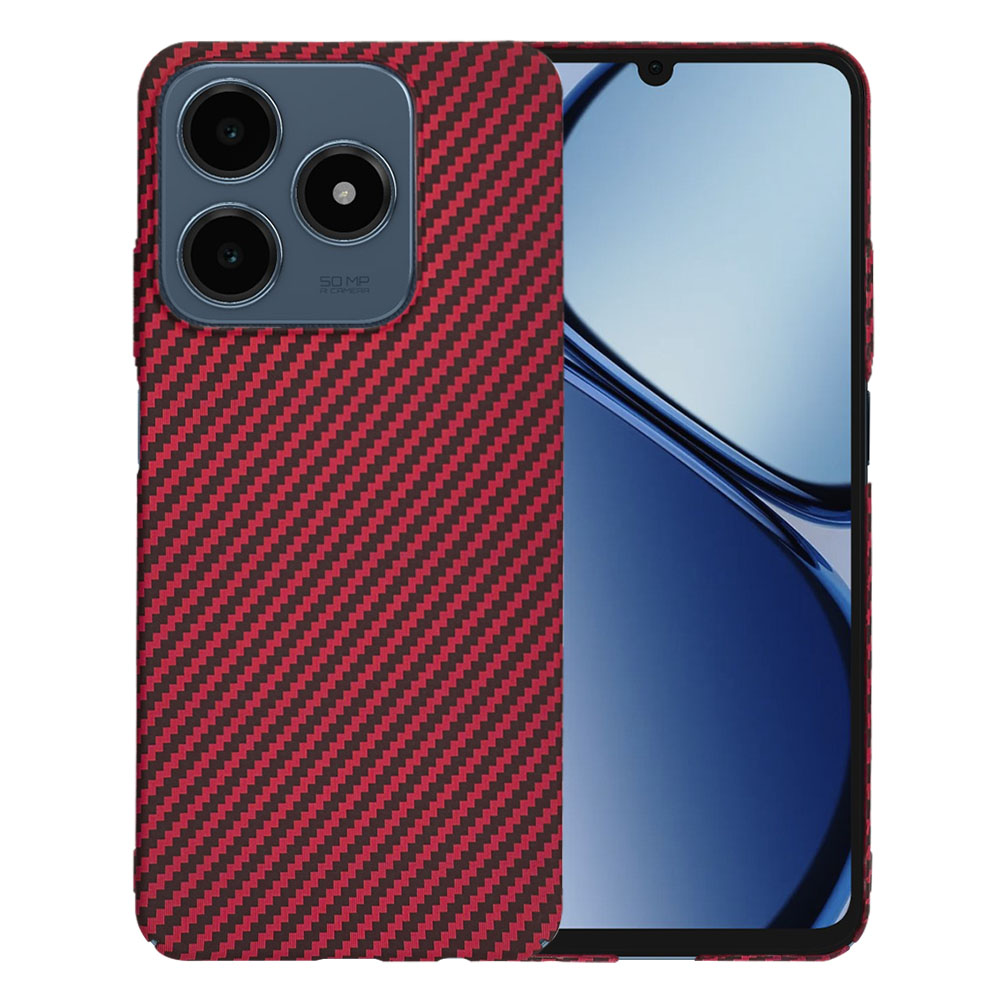 Калъф за Realme C61 / Realme C63 - Techsuit Carbonite FiberShell - Червен
