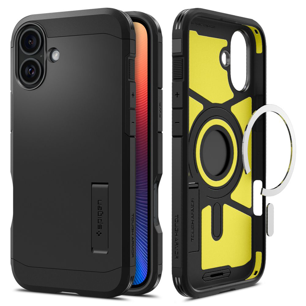 Калъф за iPhone 16 Plus - Spigen Tough Armor MagSafe (ACS08085) - Черен
