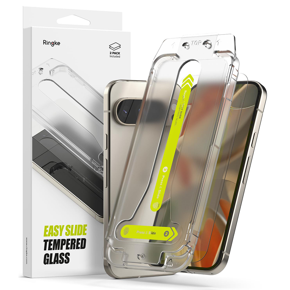 Капак за Google Pixel 9 / Google Pixel 9 Pro (комплект 2) - Ringke Easy Slide Tempered Glass - Прозрачен