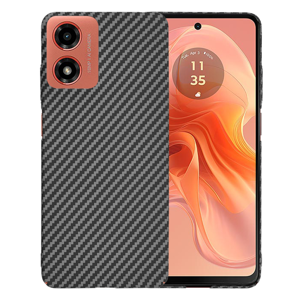 Калъф за Motorola Moto Moto G04 / Moto G04s / Moto G24 / Moto E14 - Techsuit Carbonite FiberShell - Черен