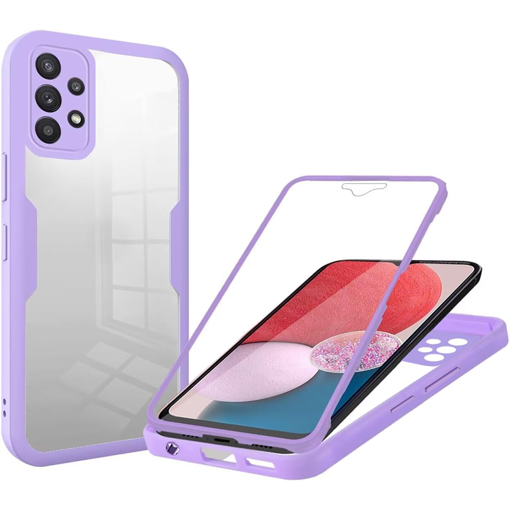 Калъф за Samsung Galaxy A13 4G + капак - Techsuit ColorVerse 360 Series - Лилав