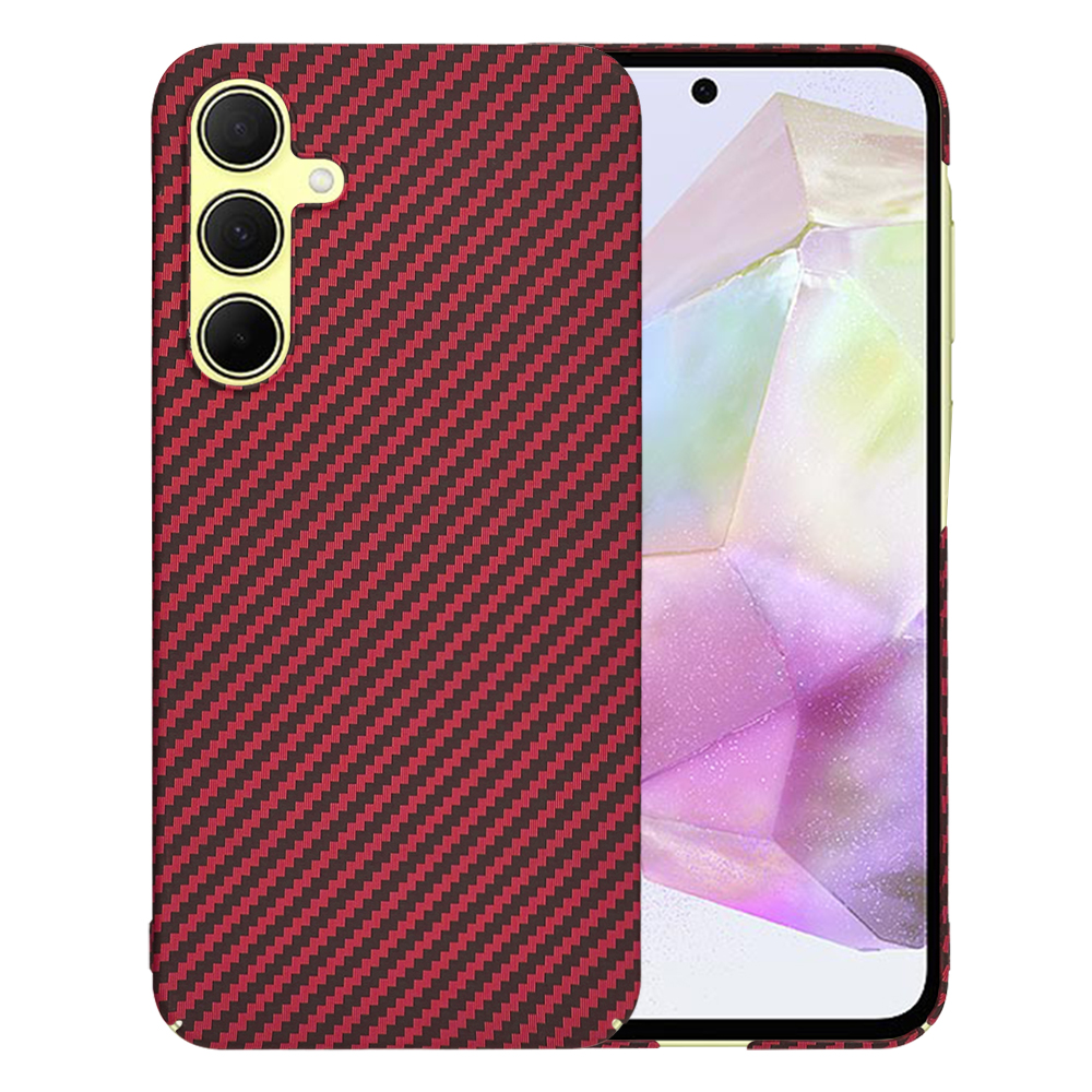 Калъф за Samsung Galaxy A35 5G - Techsuit Carbonite FiberShell - Червен