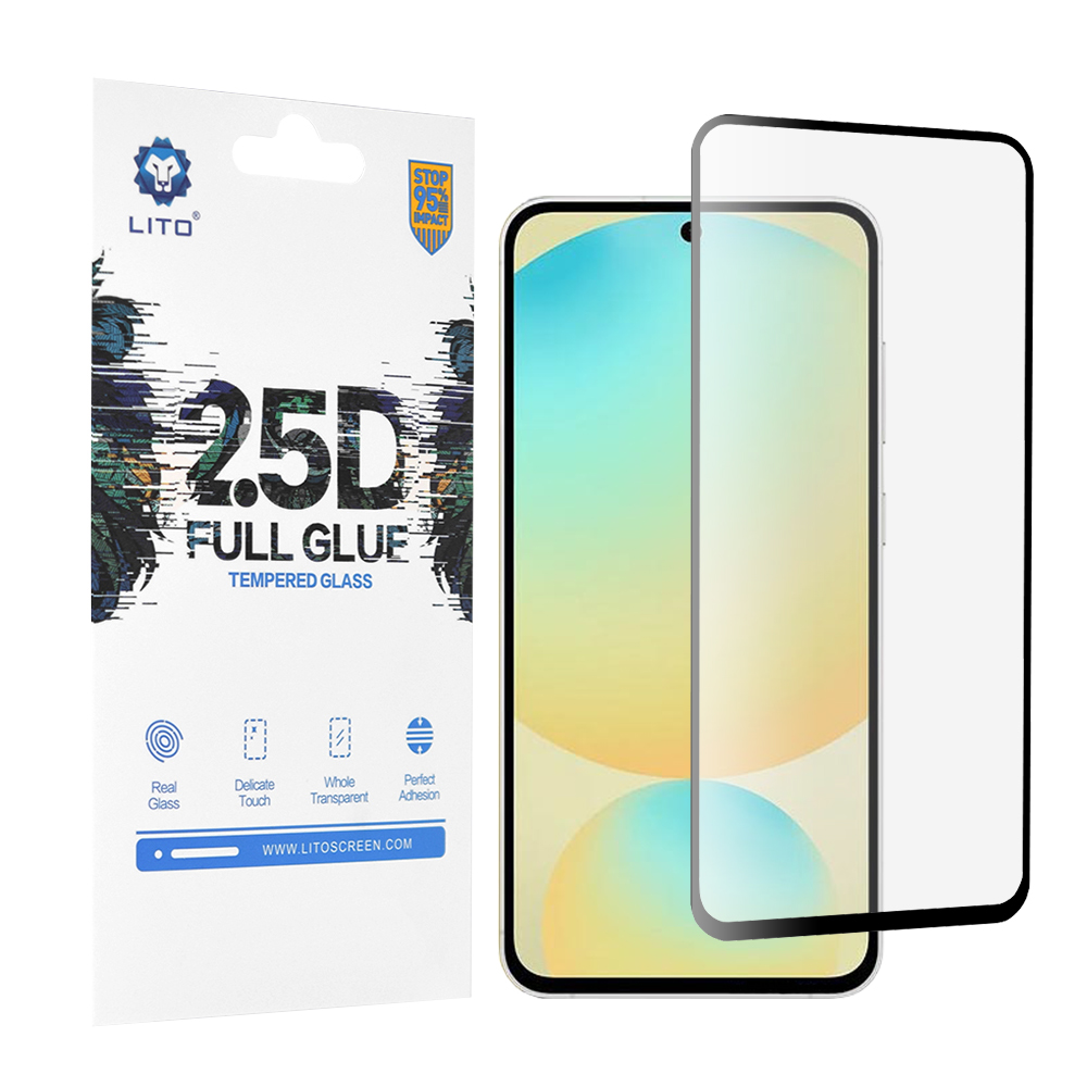 Капак за Samsung Galaxy S24 FE - Lito 2.5D FullGlue Glass - Черен