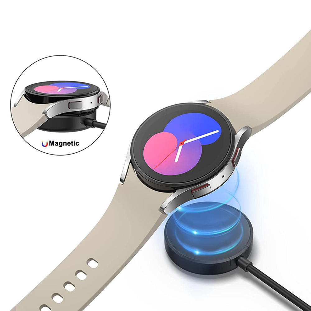 Зарядно за Samsung Galaxy Watch 3/4/5/5/6/8/Ultra2, USB, 2.5W, PC Case - Techsuit (TSC11) - Черен