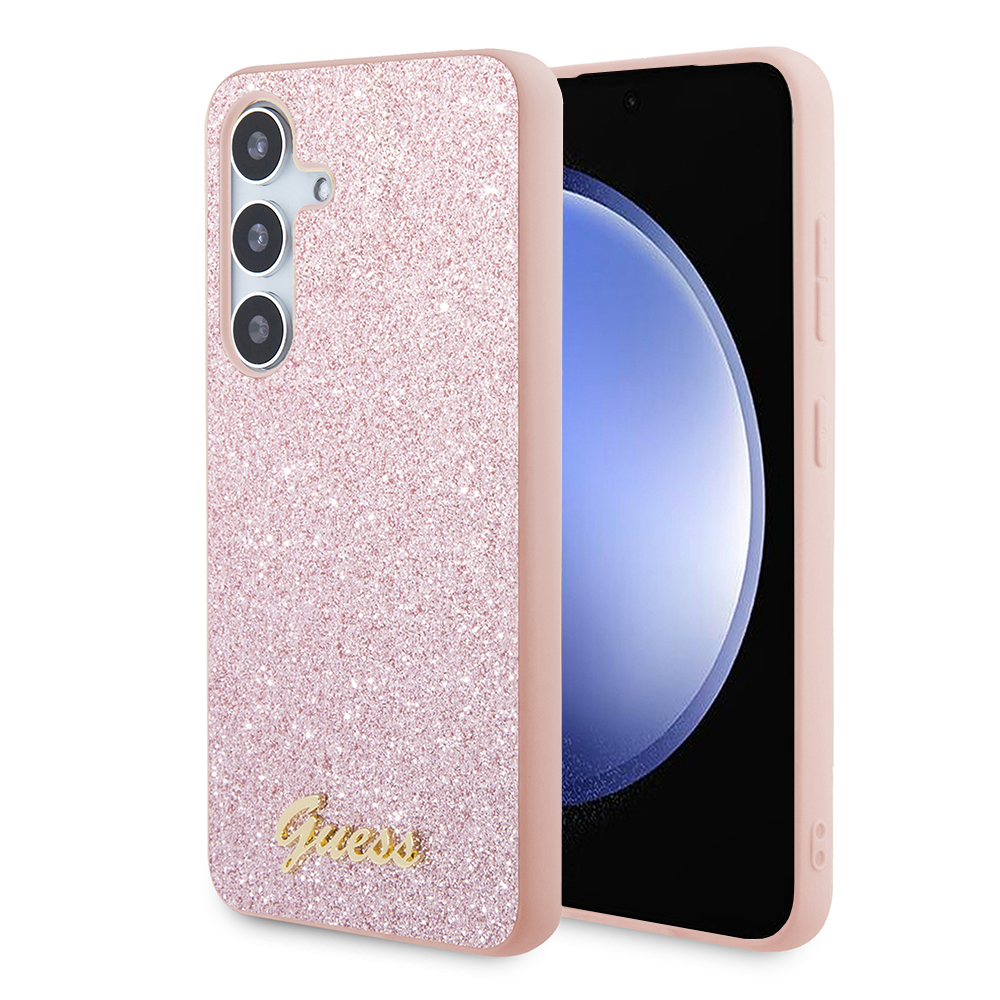 Калъф за Samsung Galaxy S24 - Guess Glitter Script (GUHCS24SHGGSHP) - Розов
