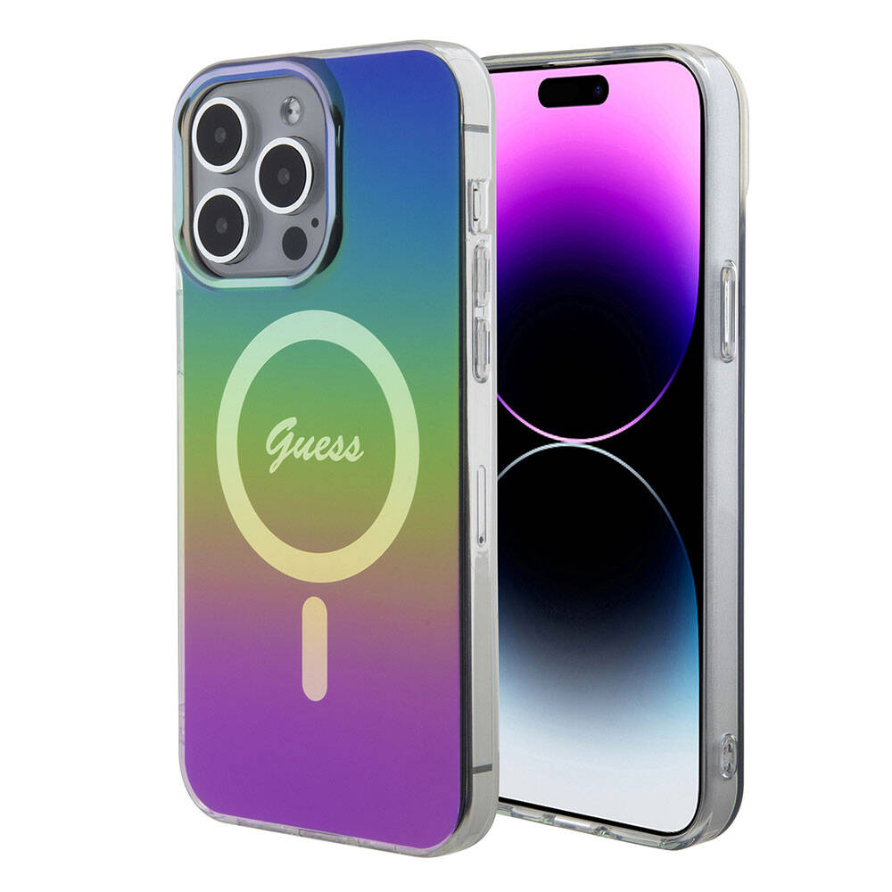 Калъф за iPhone 15 Pro - Guess IML Iridescent MagSafe (GUHMP15LHITSK) - Многоцветен