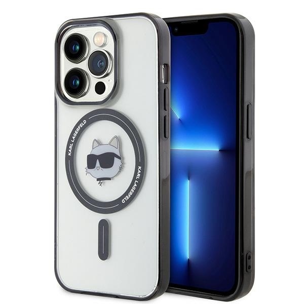 Калъф за iPhone 15 Pro Max - Karl Lagerfeld IML MagSafe (KLHMP15XHCHNOTK) - Прозрачен Choupette`s Head