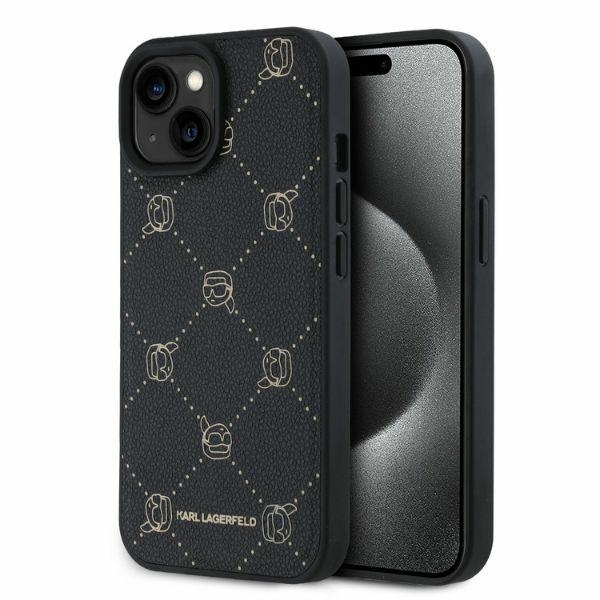 Калъф за IPhone 15 - Karl Lagerfeld Leather MagSafe (KLHMP15SPGKHPHK) - Karl Head