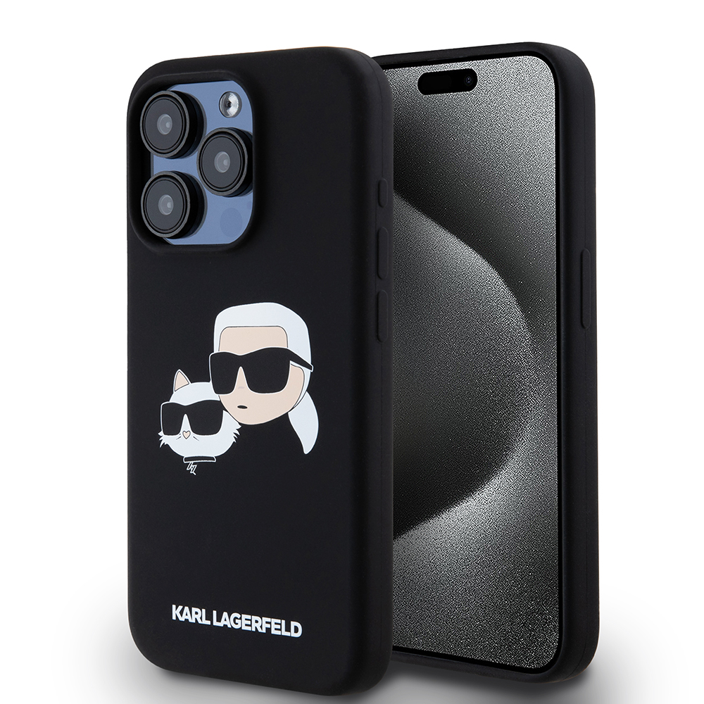 Калъф за iPhone 15 Pro - Karl Lagerfeld Silicone MagSafe (KLHMP15LSKKCHPPLK) - Karl&Choupette Head