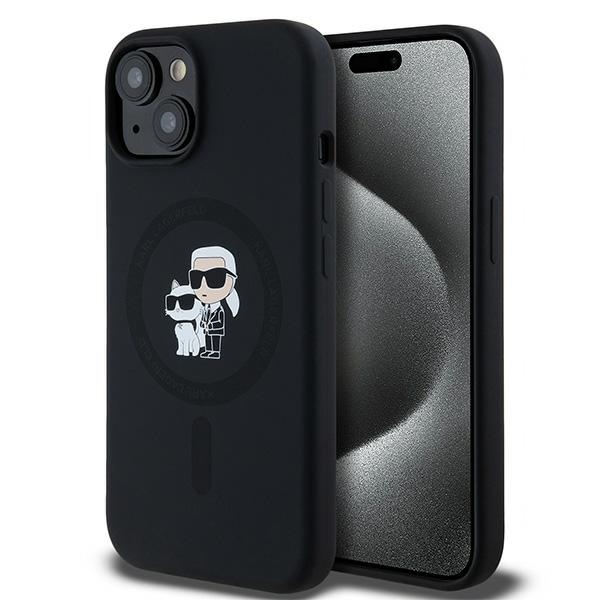 Калъф за iPhone 15 Plus - Karl Lagerfeld Silicone MagSafe (KLHMP15MSCMCMKKCRHK) - Karl&Choupette