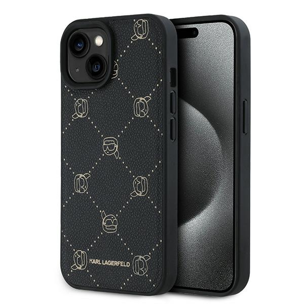 Калъф за IPhone 15 Plus - Karl Lagerfeld Leather MagSafe (KLHMP15MPGKHPHK) - Karl Head