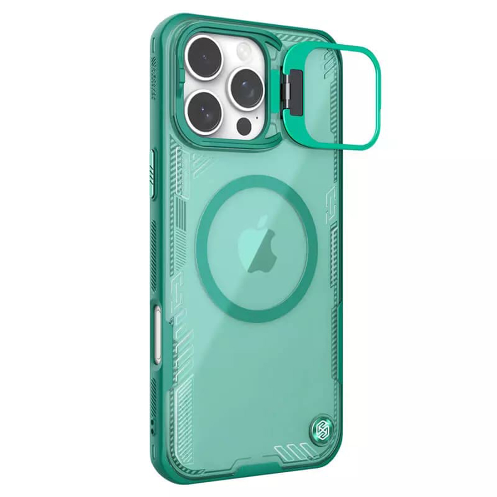 Калъф за iPhone 16 Pro - Nillkin Iceblade Prop Magnetic (с изрез за камера) - Зелен