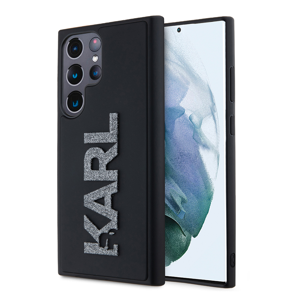 Калъф за Samsung Galaxy S23 Ultra - Karl Lagerfeld 3D Design (KLHCCHCS23L3DMBKCK) - Гумено блестящо лого