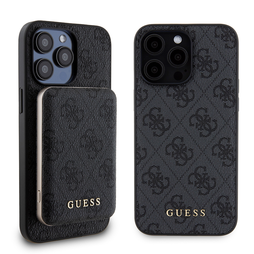 Калъф за iPhone 15 Pro Max - Guess Hardcase Powerbank MagSafe (GUBPM5P1515X4GEMGK) - Черен
