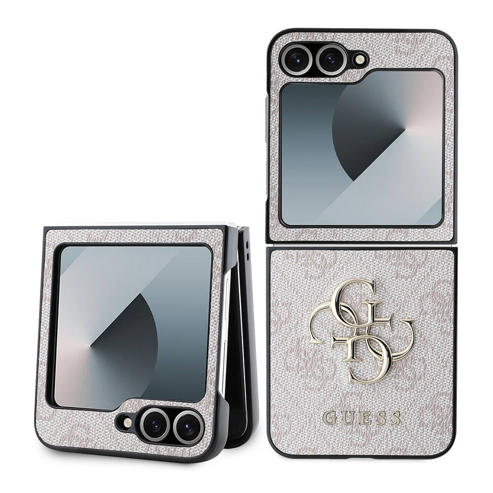 Калъф за Samsung Galaxy Z Flip6 / Flip7 FE - Guess Leather 4G Metal Logo (GUHCZZF64GMGPI) - Розов