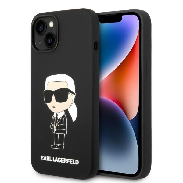 Калъф за iPhone 14 Plus - Karl Lagerfeld Silicone MagSafe (KLHMP14MSNIKKBCK) - Ikonik