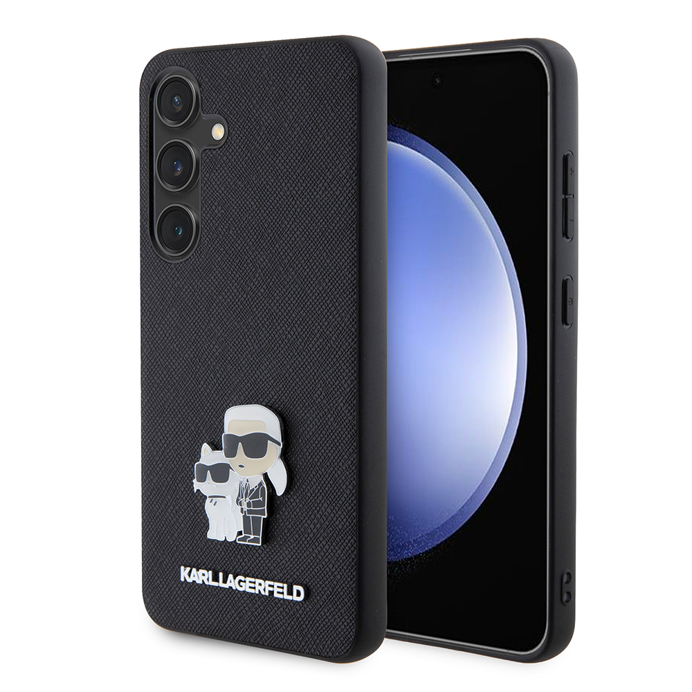 Калъф за Samsung Galaxy S24 - Karl Lagerfeld Saffiano (KLHCHCS24SPSAKCMPK) - Karl&Choupette Metal Pin