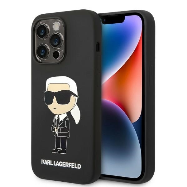 Калъф за iPhone 14 Pro - Karl Lagerfeld Silicone MagSafe (KLHMP14LSNIKBCK) - Ikonik