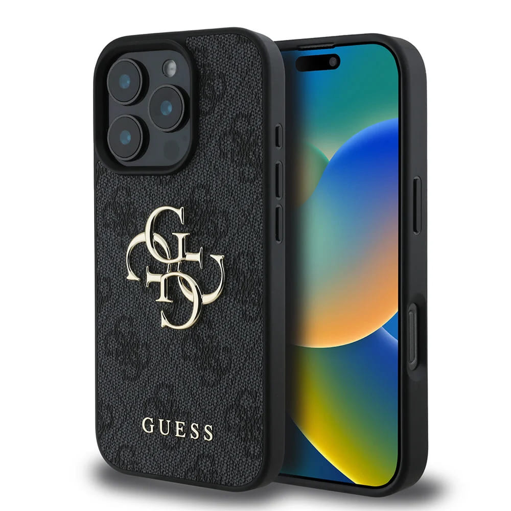 Калъф за iPhone 16 Pro Max - Guess Hardcase 4G Big Logo (GUHCP16X4X4GMGGR) - Черен