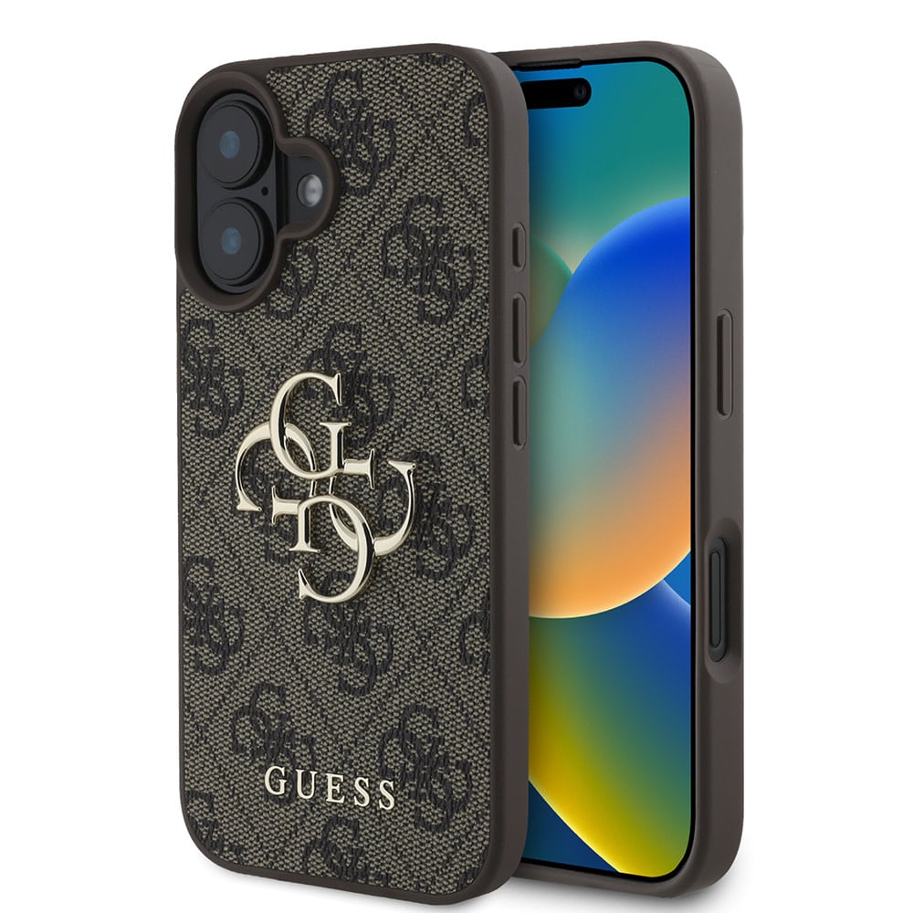Калъф за iPhone 16 Plus - Guess Hardcase 4G Big Logo (GUHCP16M4GMGMGBR) - Кафяв