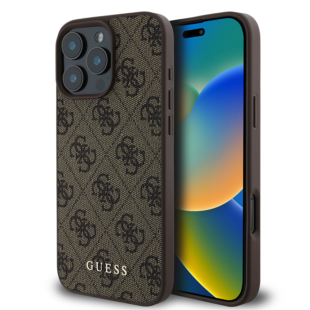 Калъф за iPhone 16 Pro - Guess Hardcase 4G Classic (GUHCP16LG4GFBR) - Кафяв