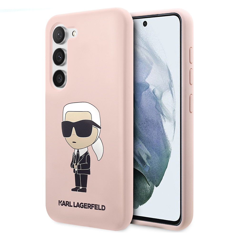 Калъф за Samsung Galaxy S23 - Karl Lagerfeld Silicone (KLHCHCS23SSNIKBCP) - Розов Ikonik