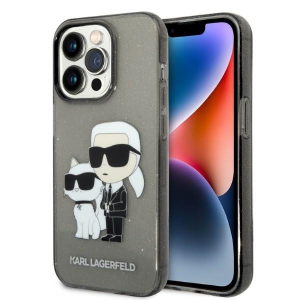 Калъф за iPhone 14 Pro - Karl Lagerfeld Hardcase Glitter (KLHCP14LHNKKCTGK) - Karl&Choupette