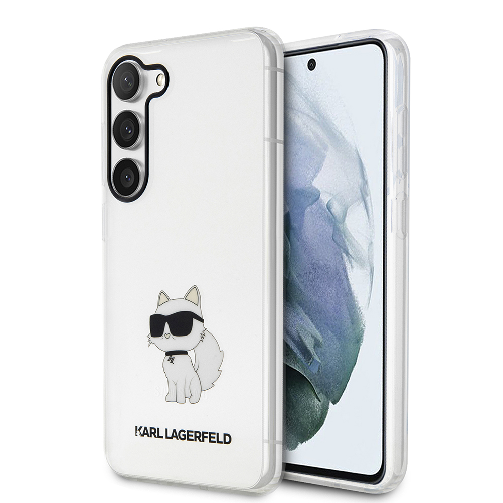 Калъф за Samsung Galaxy S23 Plus - Karl Lagerfeld Hardcase Прозрачен (KLHCHCS23MHNCHCHTCT) - Ikonik Choupette