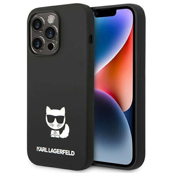 Калъф за iPhone 14 Pro - Karl Lagerfeld Silicone (KLHCP14LSLCTBK) - Choupette Body