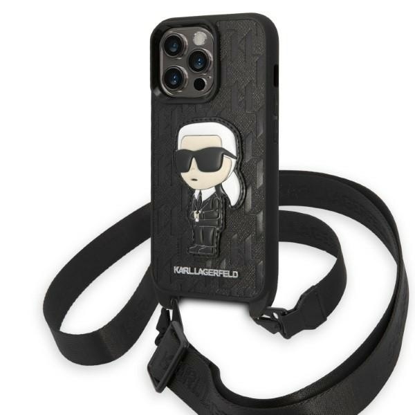 Калъф за IPhone 14 Pro - Karl Lagerfeld Hardcase Monogram (KLHCP14LSTKKMK) - Ikonik Patch