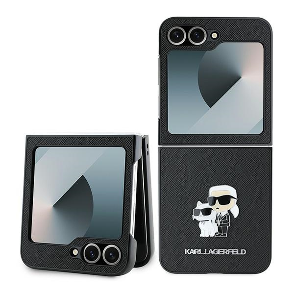 Калъф за Samsung Galaxy Z Flip6 / Flip7 FE - Karl Lagerfeld Saffiano (KLHCZZF6SAPKCNPK) - Karl&Choupette Metal Pin