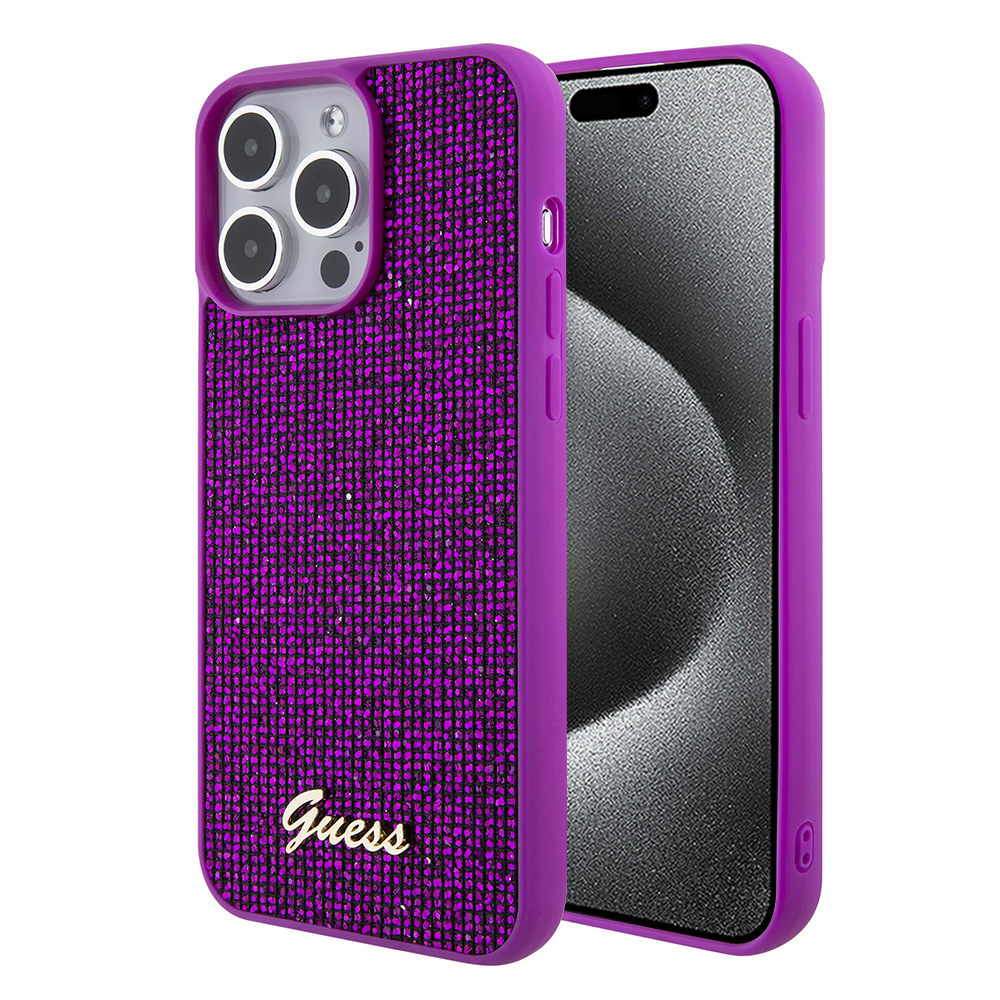 Калъф за iPhone 15 Pro Max - Guess Disco Metal Script (GUHCP15XPMSDGSF) - Фуксия