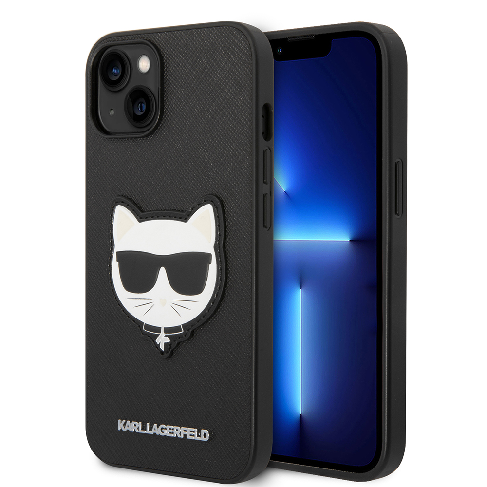 Калъф за iPhone 14 Plus - Karl Lagerfeld Saffiano (KLHCP14MSAPCHCHK) - Choupette Head