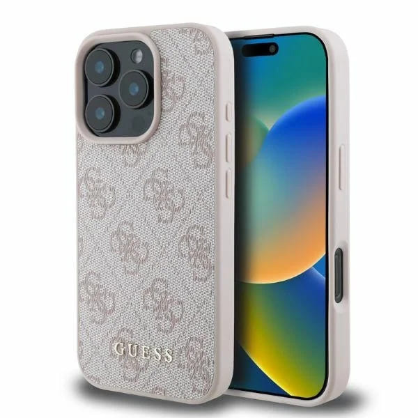 Калъф за iPhone 16 Pro Max - Guess Hardcase 4G Classic (GUHCP16XG4GF4GFPI) - Розов