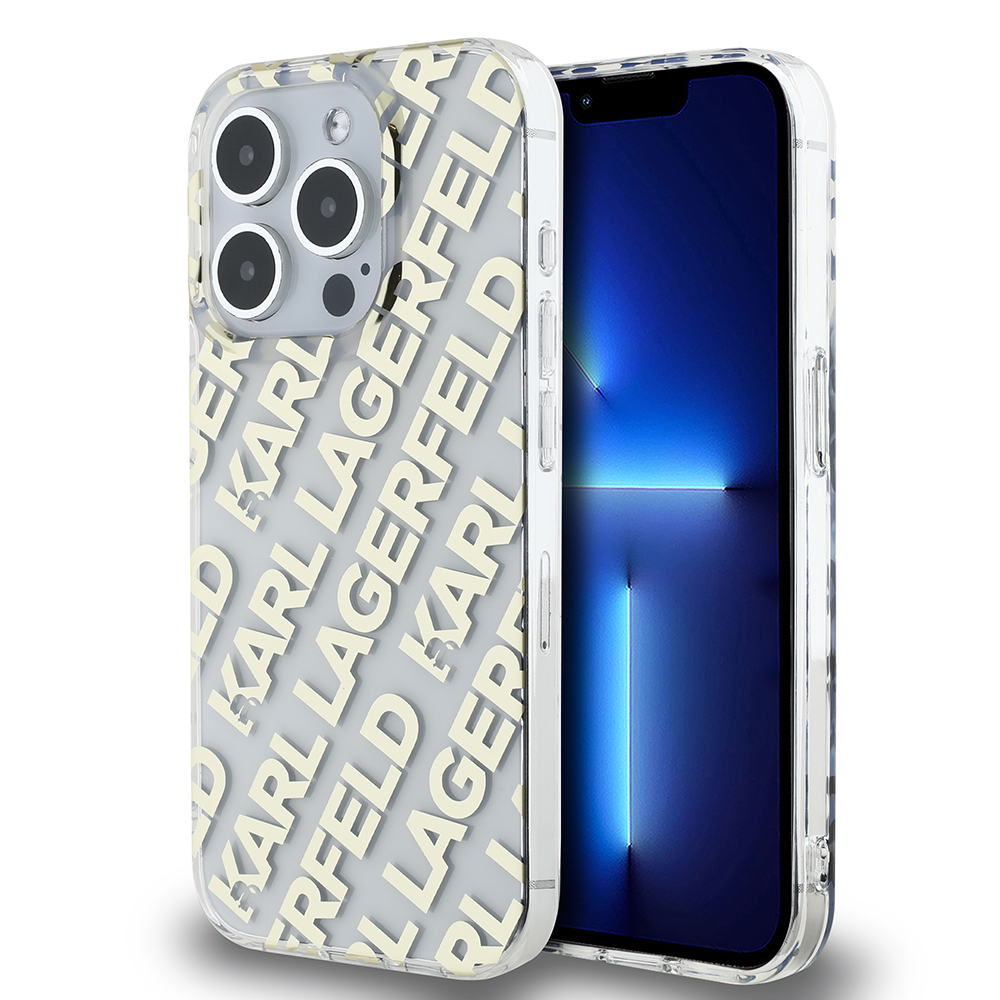 Калъф за iPhone 15 Pro Max - Karl Lagerfeld IML Luxury (KLHCP15XHKKFOEMD) - Златист Fullover Logo