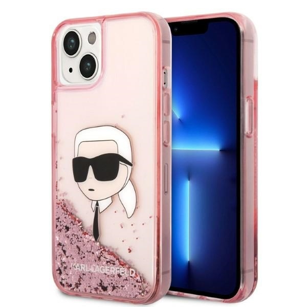 Калъф за iPhone 14 Plus - Karl Lagerfeld Hardcase Glitter (KLHCP14MLNNKHCHCP) - Розов Karl Head