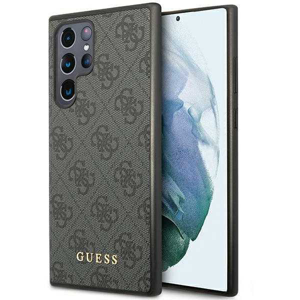 Калъф за Samsung Galaxy S24 Ultra - Guess Hardcase 4G Metal Златист Logo (GUHCS24LG4GFGR) - Черен
