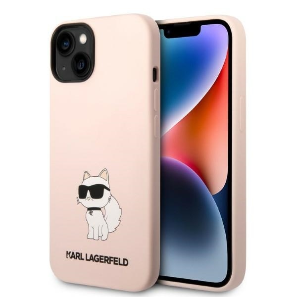 Калъф за iPhone 14 Plus - Karl Lagerfeld Silicone (KLHCP14MSNCHBCP) - Розов Choupette