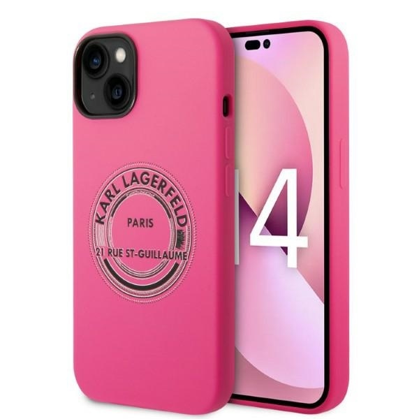 Калъф за iPhone 14 Plus - Karl Lagerfeld Silicone (KLHCP14MSRSGRCF) - Розов RSG